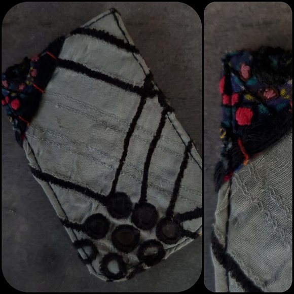 🐨 Free People Boho Embroidered Repurposed vtg banjara hippie Wallet card case - Picture 7 of 11